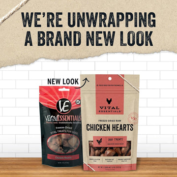 Vital Essentials Freeze-Dried Raw Chicken Hearts Treats For Dogs