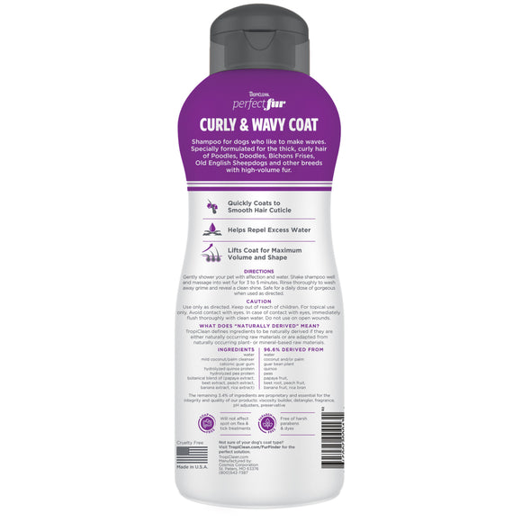 TropiClean PerfectFur Curly & Wavy Coat Shampoo for Dogs (16 oz)