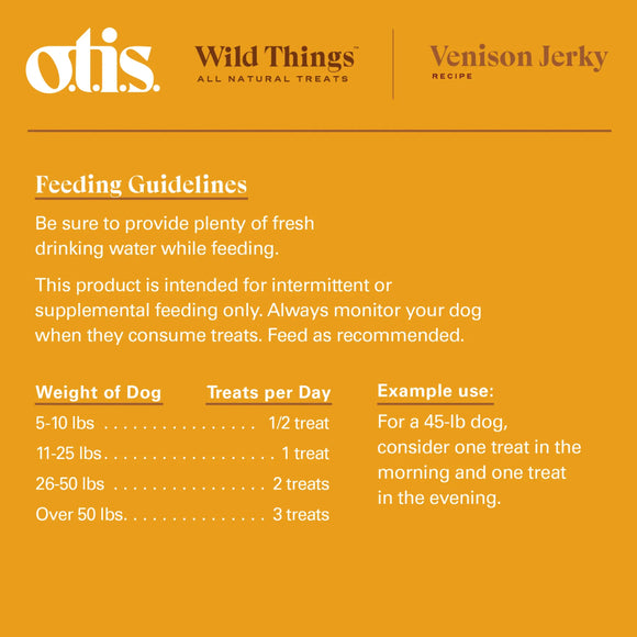 OTIS Wild Things Venison Jerky Treats for Dogs (4 oz)