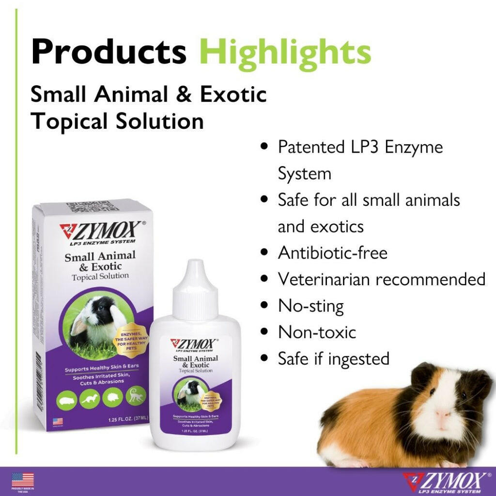 Zymox Small Animal & Exotic Topical Solution w/o Hydrocortisone - (1.25 oz)