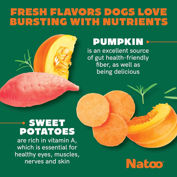 Natoo Sweet Potato & Pumpkin Crunchy Biscuits for Dogs (8 oz)