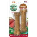 Nylabone Healthy Edibles Natural Long Lasting Roast Beef Flavor Dog Chew Treats- X-Small/Petite (2 ct)