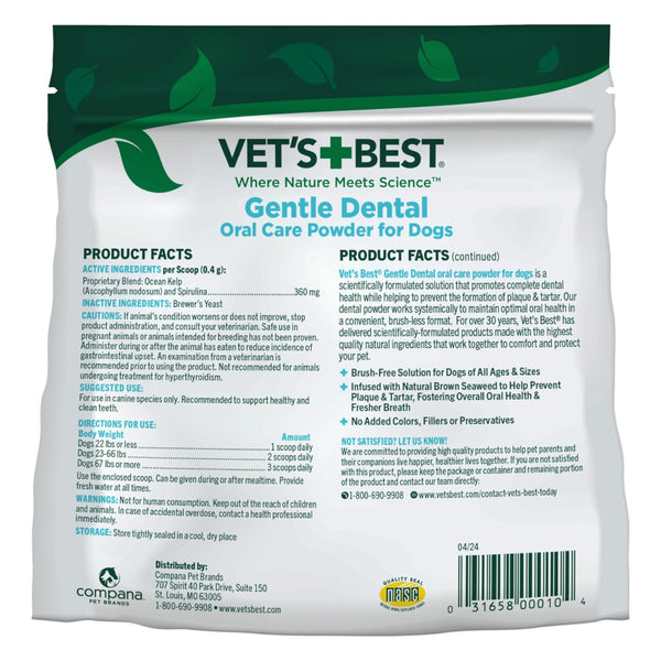 Vet's Best Gentle Dental Oral Care Powder for Dogs