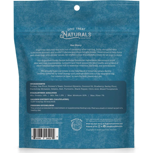 Dog Treat Naturals Superfood Sticks Turkey & Blueberry Dog Treats (10 oz)