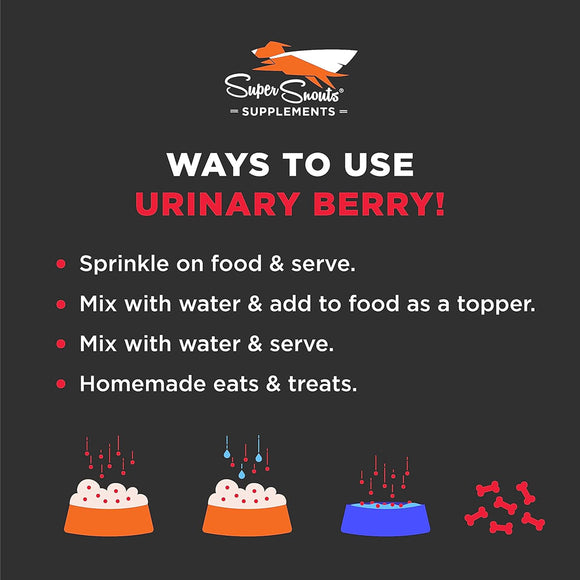 Super Snouts Urinary Berry Cranberry & Blueberry Bladder + U.T. Supplement for Dogs & Cats (2.6 oz)