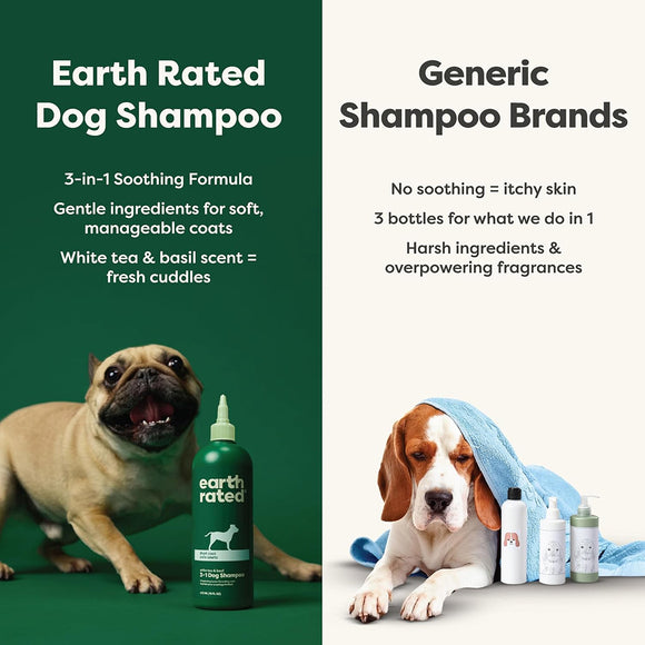 Earth Rated 3-in-1 Short Coat White Tea & Basil Shampoo & Conditioner for Dogs (16 oz)