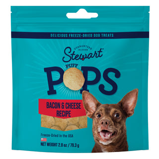 Stewart PuffPops Bacon & Cheese Recipe Freeze-Dried Treats For Dogs (2.8 oz)