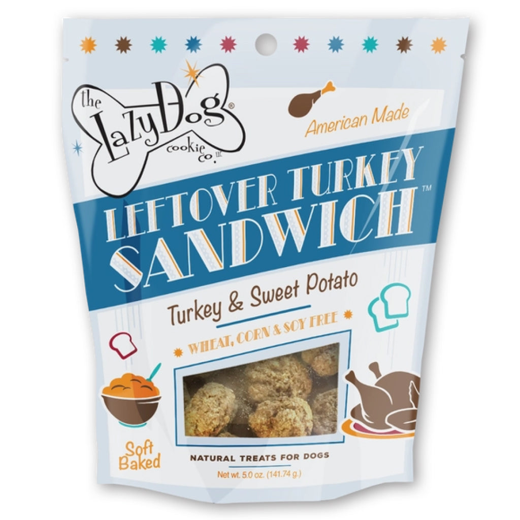 The Lazy Dog Cookie Co. Leftover Turkey Sandwich Turkey & Sweet Potato Treats For Dogs (5 oz)