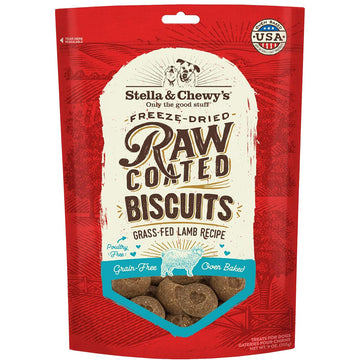 Stella & Chewy's Raw Coated Biscuits Grass-Fed Lamb Recipe Crunchy Dog Treats (9 oz)