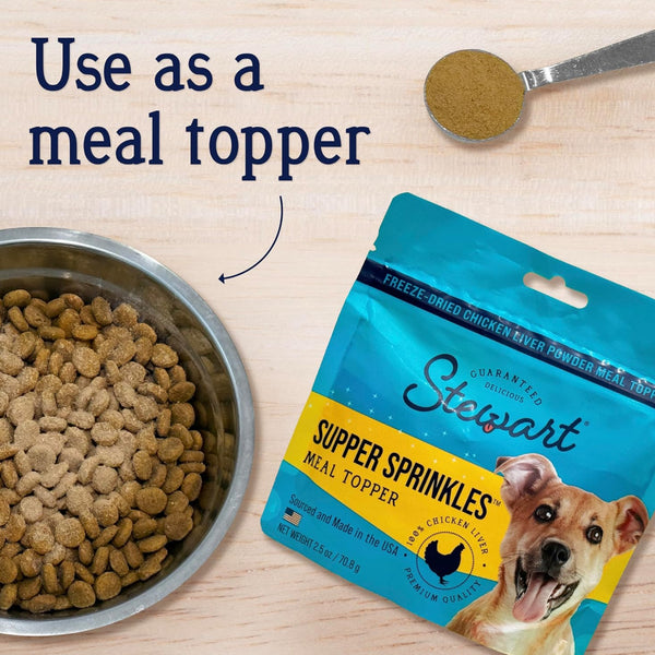 Stewart Supper Sprinkles Freeze-Dried Chicken Liver Food Topper for Dogs (2.5 oz)