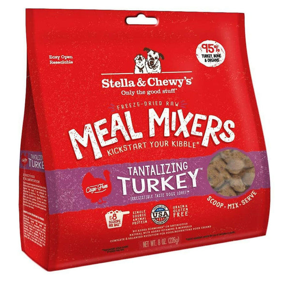 Stella & Chewy's Tantalizing Turkey Meal Mixers Freeze-Dried Raw Food Topper for Dogs (8 oz)
