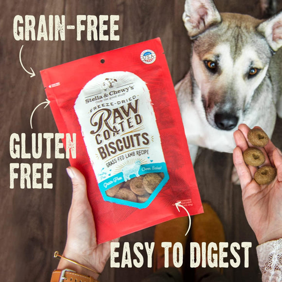 Stella & Chewy's Raw Coated Biscuits Cage-Free Duck Recipe Crunchy Dog Treats (9 oz)