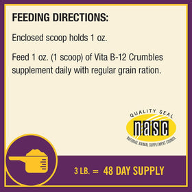 Horse Health Products Vita B-12 Crumbles Vitamin Supplement For Horses (3 lb)