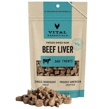 Vital Essentials Freeze-Dried Raw Beef Liver Treats For Dogs