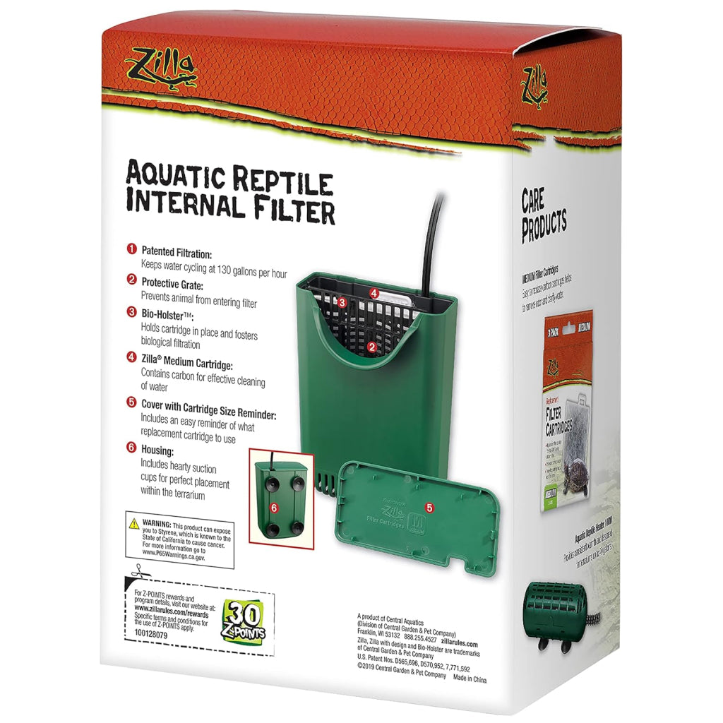 Zilla Aquatic Reptile Internal Aquarium Filter (20 gal)