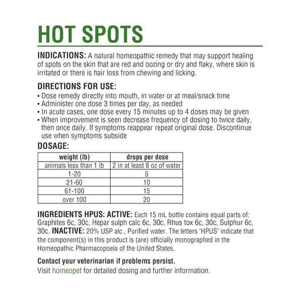 HomeoPet Hot Spots For Pets (15 ml)