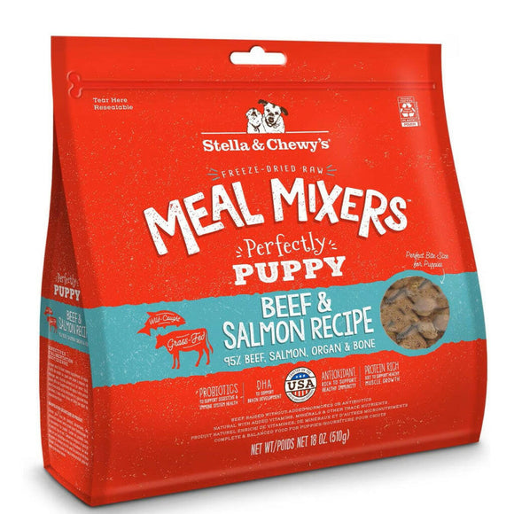 Stella & Chewy's Perfectly Beef & Salmon Meal Mixers Freeze-Dried Raw Topper For Puppies (18 oz)