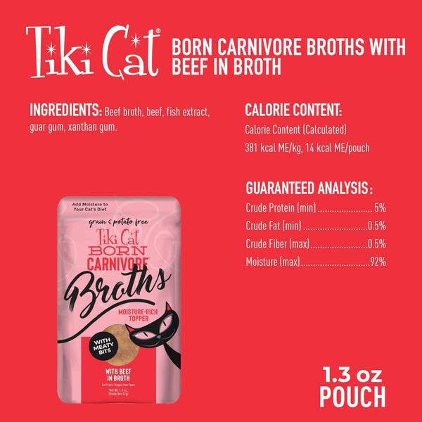 Tiki cat born carnivore broths can be used as toppers and as meals