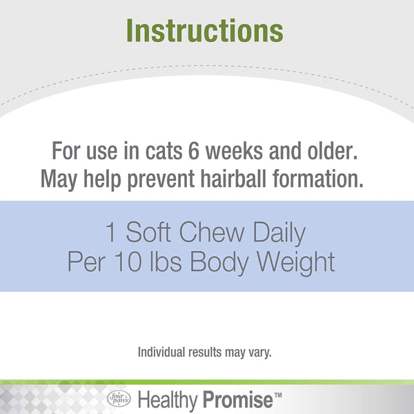 Four Paws Healthy Promise Hairball Control Soft Chews For Cat  (90 ct)