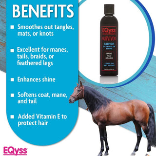 EQyss Grooming Products Survivor Super Detangler & Shine for Horses (8 oz)