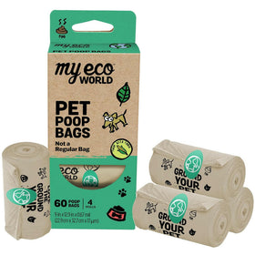MyEcoPet Compostable Poop/Waste Bags For Dogs & Cats (60 bags)