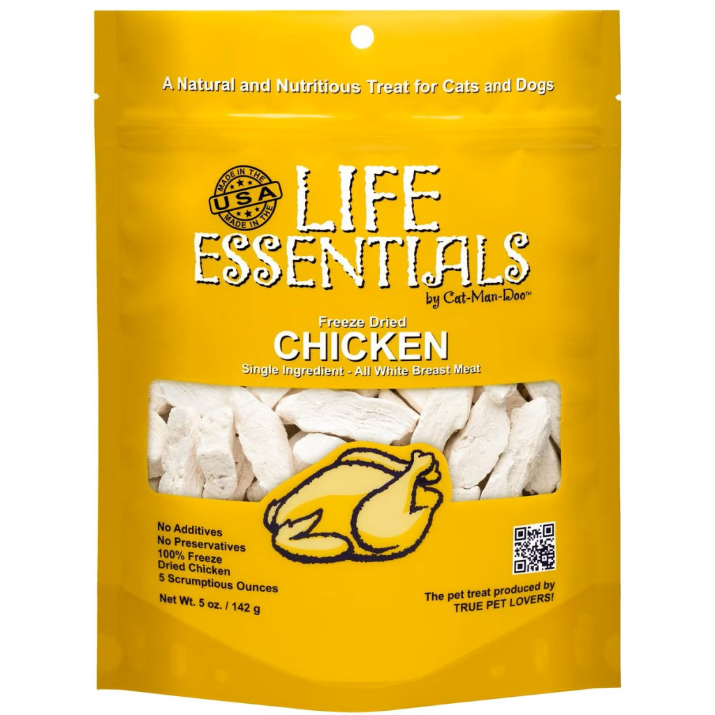 Cat-Man-Doo Life Essentials Freeze-Dried Chicken Breast Treats For Cats & Dogs