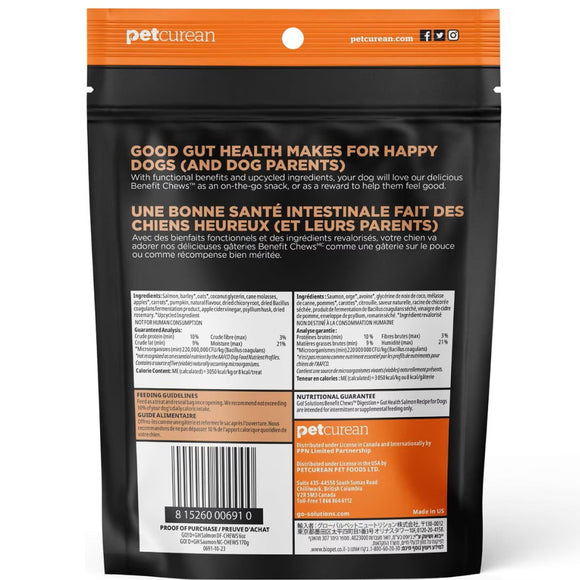 Go! Solutions Benefit Chews Digestion + Gut Health Salmon Recipe Soft & Chewy Treats for Dogs (6 oz)