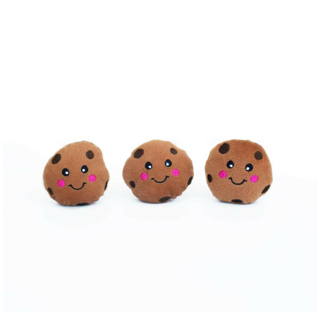 Zippy Paws Miniz Cookies Stuffed Squeaker Interactive Toy For Dog (Extra Small 3 pack)