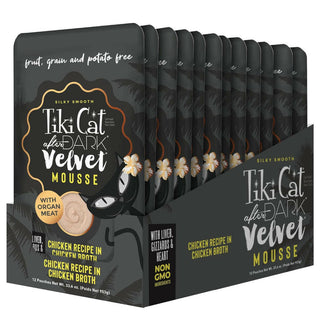 Tiki Cat After Dark Mousse Velvet Chicken Grain-Free Wet Food For Cats (2.8 oz x 12 pouches)