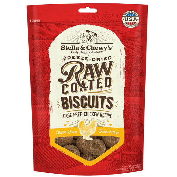 Stella & Chewy's Raw Coated Biscuits Cage-Free Chicken Recipe Crunchy Dog Treats (9 oz)