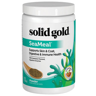 Solid Gold SeaMeal supplement contains digestive enzymes for pets and also provides immune support for dogs and cats