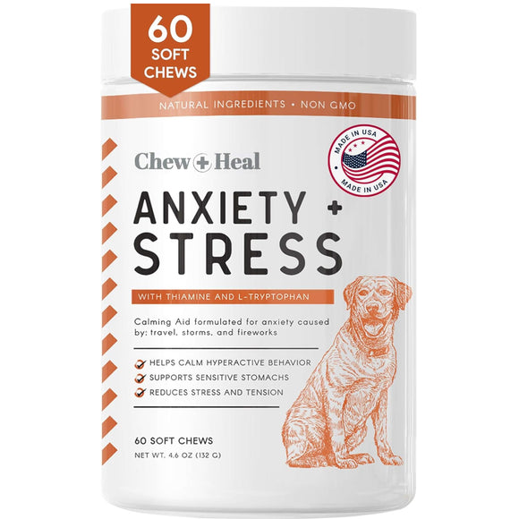 Chew + Heal Anxiety + Stress Calming Treats for Dogs 