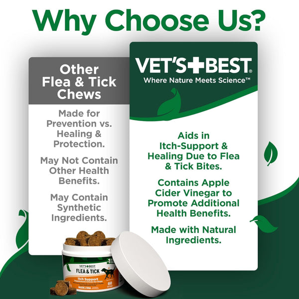 Vet's Best Flea & Tick Itch Support Supplement for Dogs (60 soft chews)