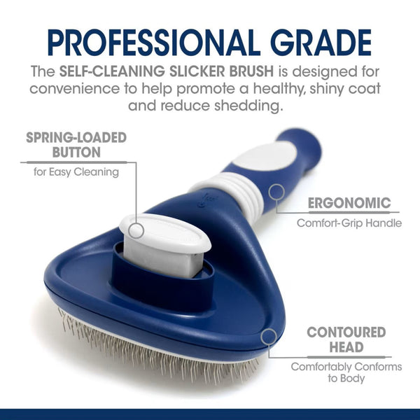 Four Paws Magic Coat Professional Series Self-Cleaning Slicker Brush For Pets