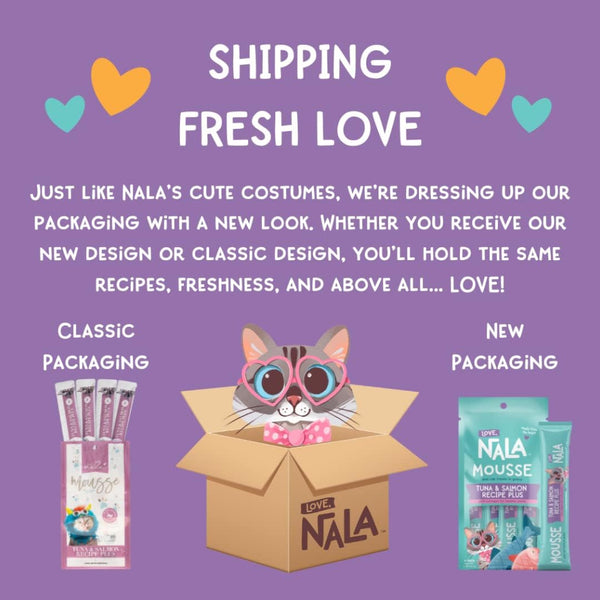 Love Nala Mousse Plus Tuna & Salmon Recipe Lickable Treat For Cats (0.5 oz tube x 4)