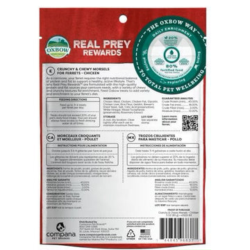 Oxbow Real Prey Chicken Ferrets Rewards Ferret Crunchy & Chewy Treats (3 oz)