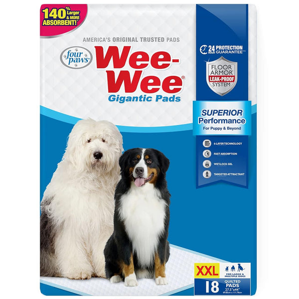 Four Paws Wee-Wee Superior Performance Gigantic Dog Pee Pads -27.5"x44"