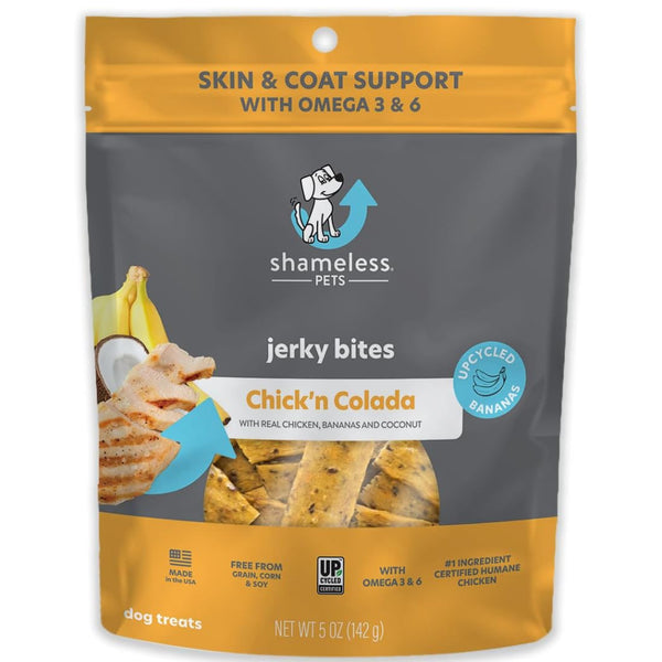 Shameless Pets Chick'n Colada Jerky Bites Treats For Dogs (5 oz)