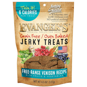 Evanger's Nothing But Natural Free-Range Venison Recipe Jerky Dog Treats (4.5 oz)