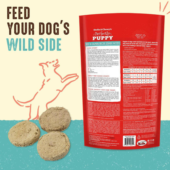 Stella & Chewy's Perfectly Beef & Salmon Dinner Patties Freeze-Dried Raw Food For Puppies (5.5 oz)