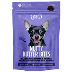 NutriSource Nutty Butter Bites with Peanut Butter & Banana Soft & Chewy Dogs Treats (6 oz)