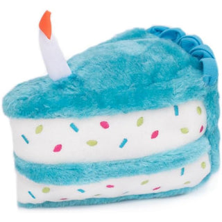 Zippy Paws Birthday Cake Plush Squeaky Toy For Dog (Blue)