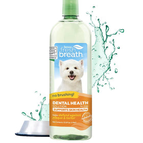 TropiClean Fresh Breath Dental Health Solution Supports Skin Health for Dogs