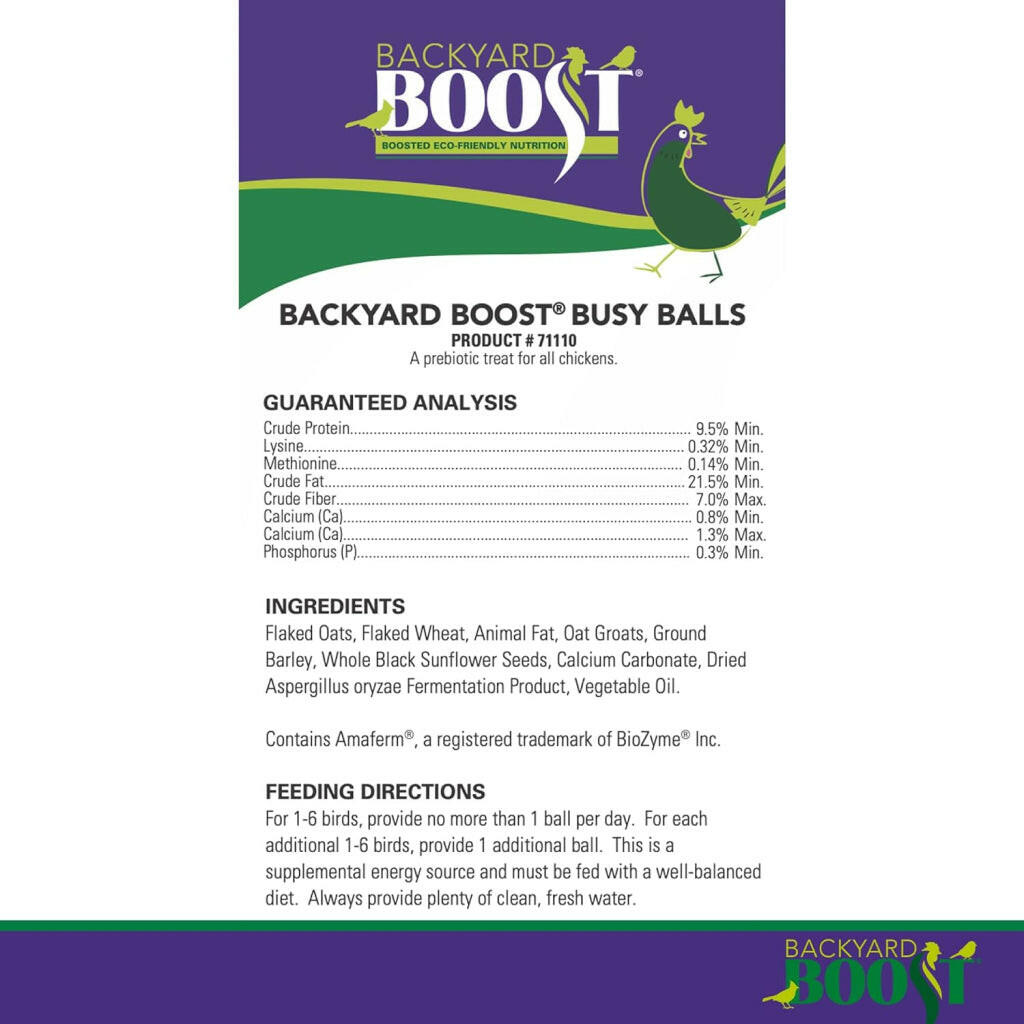 Backyard Boot Busy Balls For Digestion and Gut Health for Chickens (6 balls)