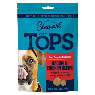 Stewart PuffTops Bacon & Chicken Freeze-Dried Food Topper for Dogs (3.5 oz)