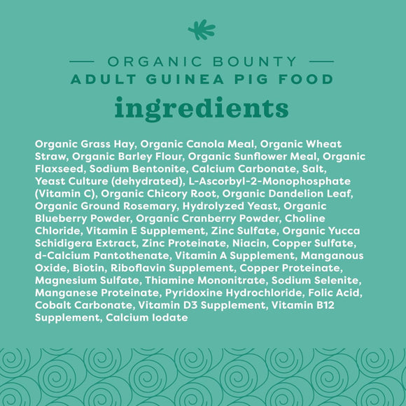 Oxbow Organic Bounty Adult Guinea Pig Food For Small Animals (3 lb)