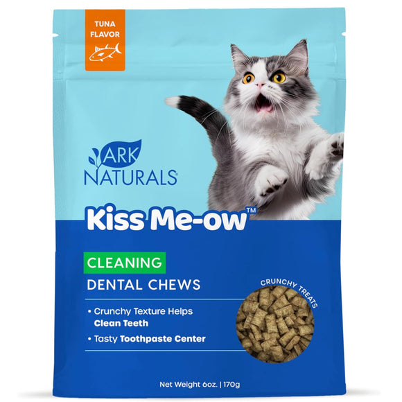 Ark Naturals Kiss Me-Ow Cleaning Dental Chews Crunchy Cat Treats -Tuna Flavor