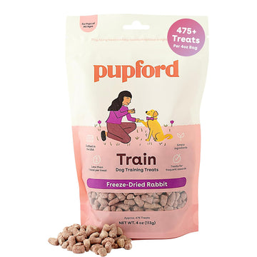 Pupford Train Freeze-Dried Rabbit Training Treats for Dogs (4 oz)