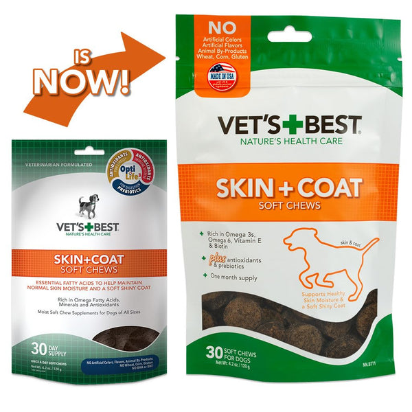 Vet's Best Skin & Coat Chews Supplement for Dogs (30 soft chews)