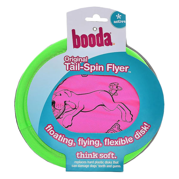 Booda Tail-Spin Flyer Soft Bite Frisbee Toy For Dogs- Color Varies